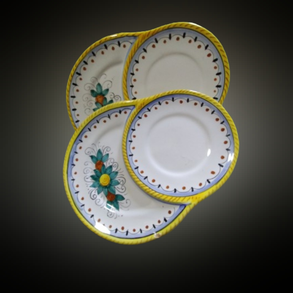 VTG 2 Artistica Deruta Made in Italy, Serving  Plate W/attached side dish